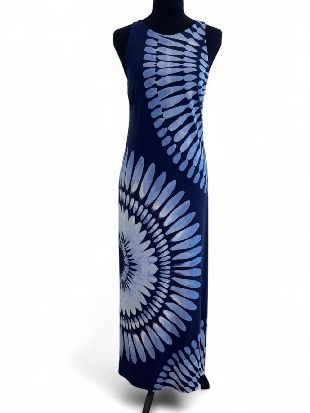 Tommy Bahama Navy and Light Blue Radiant Tie-Dye Maxi Dress